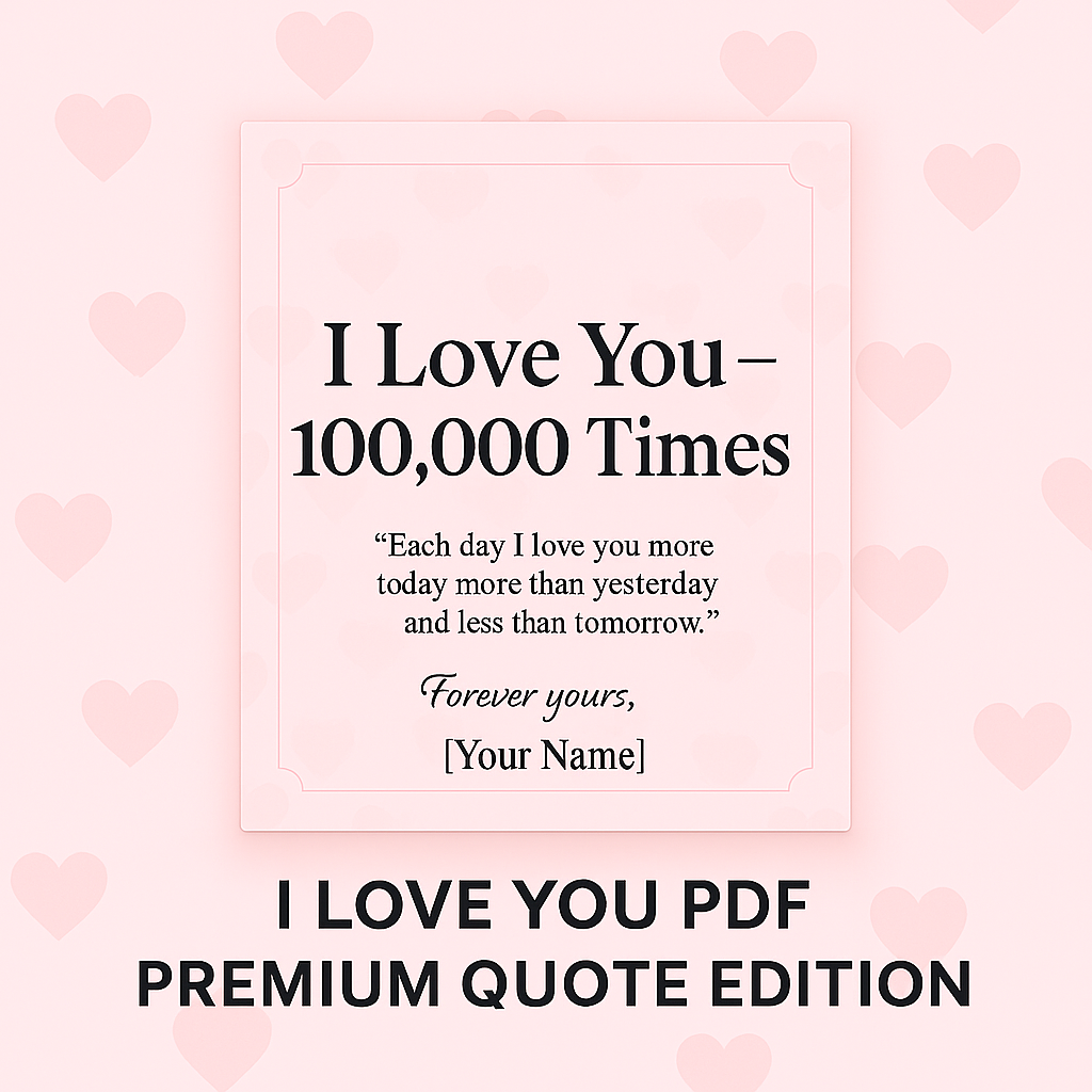 I Love You PDF – Premium Quote Edition
