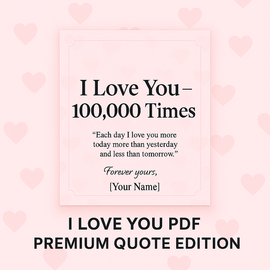 I Love You PDF – Premium Quote Edition
